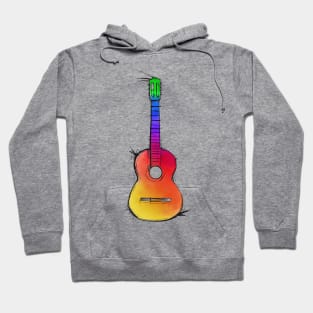 rainbow colors guitar Hoodie